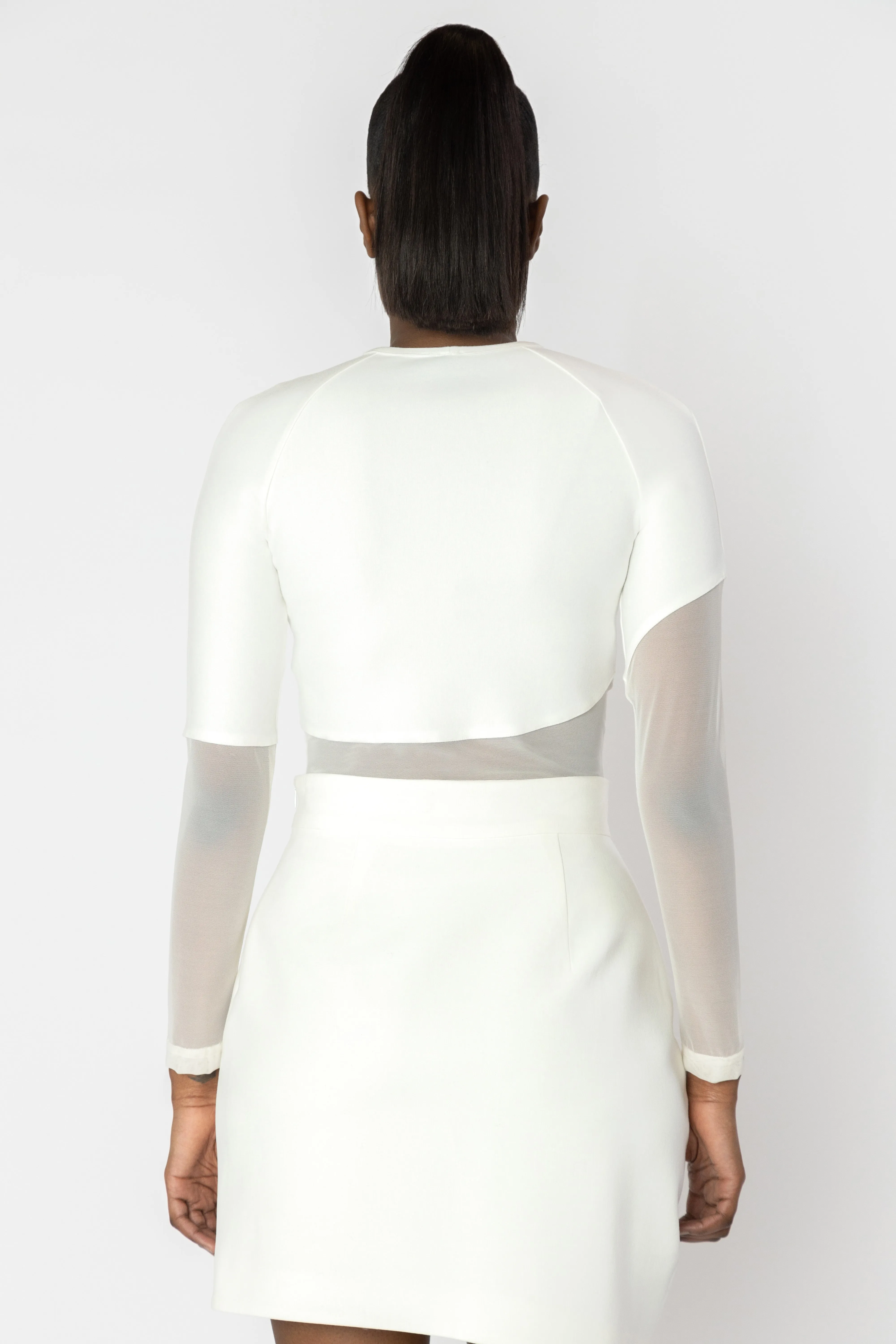 LUNA Asymmetric Sleeve Knit Top